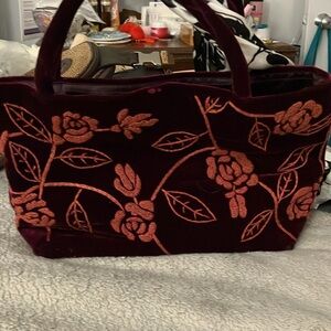 Shira Leah velveteen purse, small tote